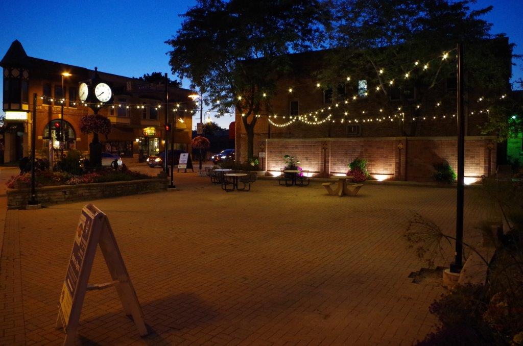 Centennial Plaza at night